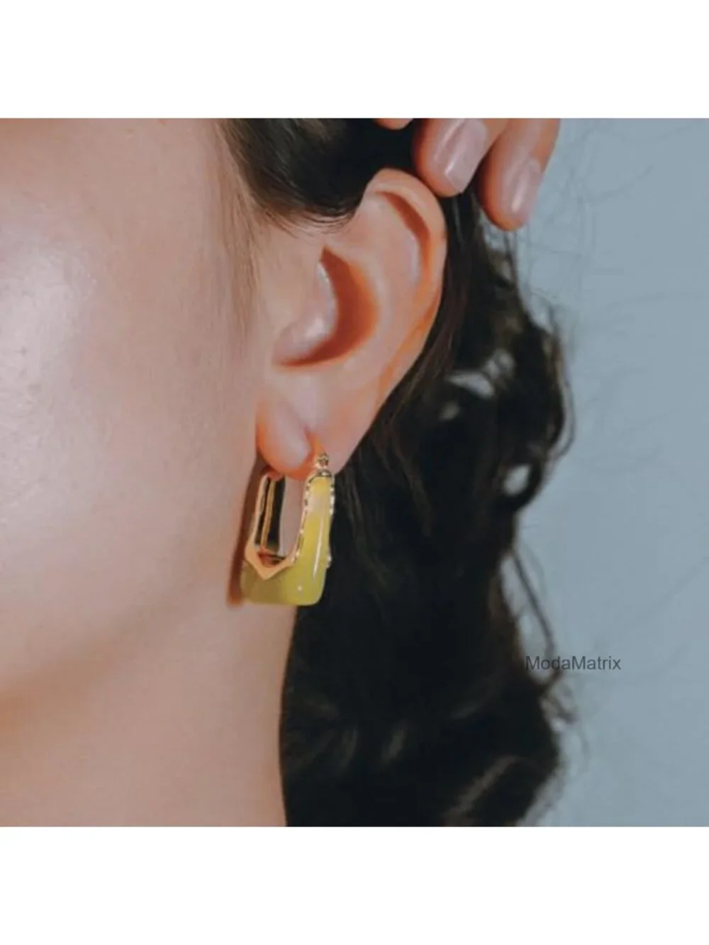 Chunky Huggie Hoop Earrings Resin Acrylic Statement Drop Earrings
